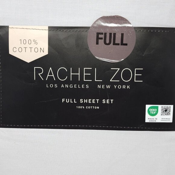 RACHEL ZOE Full Double Sheet Set 100% Cotton Fits Mattress Up to 17" Beige - Picture 3 of 5